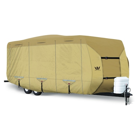 Eevelle S2 EXPEDITION Series, Travel Trailer RV Cover, Tan Color, Fits 25-26ft Long RV EX2TT2526T